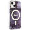 Guess GUHMP14SHTMRSU iPhone 14 / 15 / 136.1 purpurowy/purple hardcase Golden Marble MagSafe